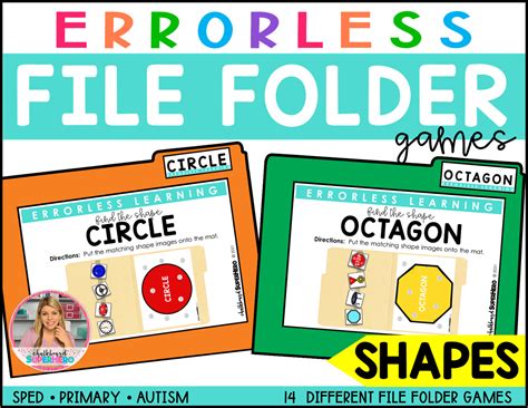 Errorless Shapes File Folder Games Chalkboard Superhero