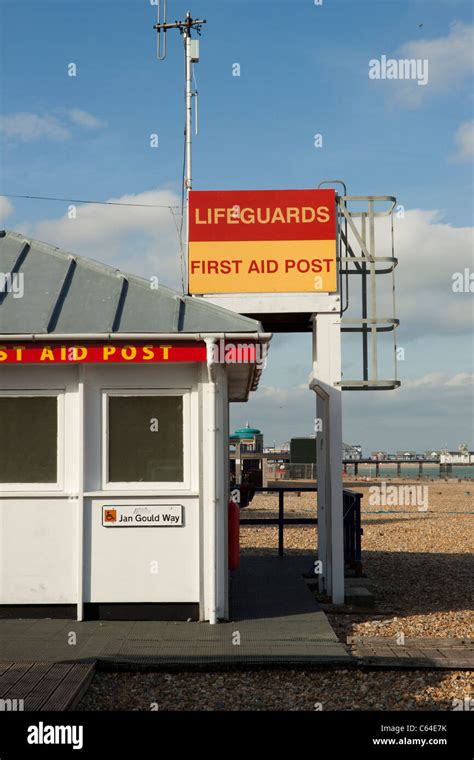 Lifeguard Station And First Aid Post Eastbourne Beach Seafront East