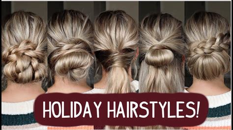 Easy Holiday Hairstyles Short Medium And Long Hair Youtube