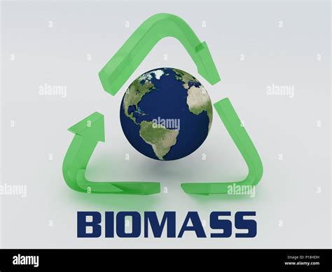 3d Illustration Of Biomass Title With Earth In A Recycling Symbol As A Background Elements Of