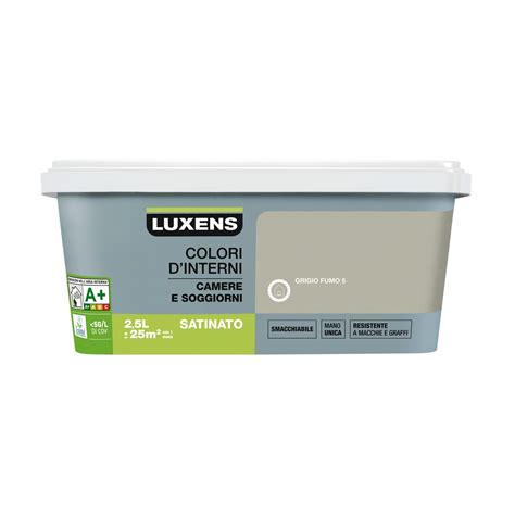 Pittura Murale Super Lavabile LUXENS Grigio Fumo 5 2 5 L Leroy Merlin