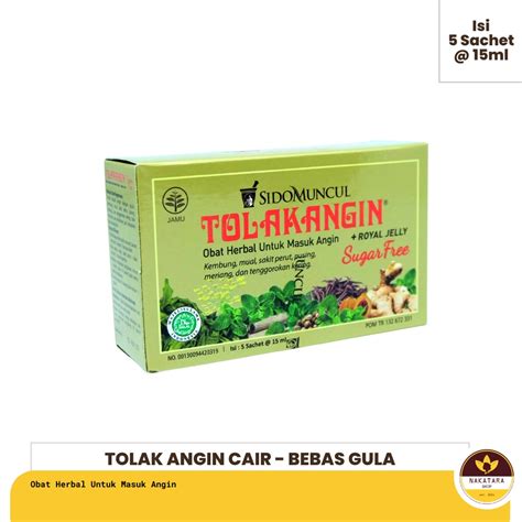 Jual Tolak Angin Cair Bebas Gula SUGAR FREE Isi 5 Sachet Shopee Indonesia