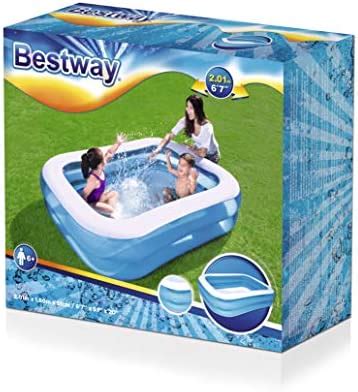 Bestway Piscine Gonflable Enfant Pataugeoire Bleue 201 X 150 X 51 Cm