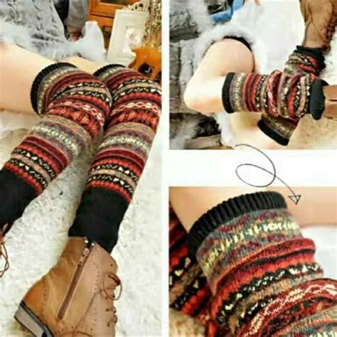 2021 New Winter Over Knee Long Knit Cover Crochet Women Leg Warmers