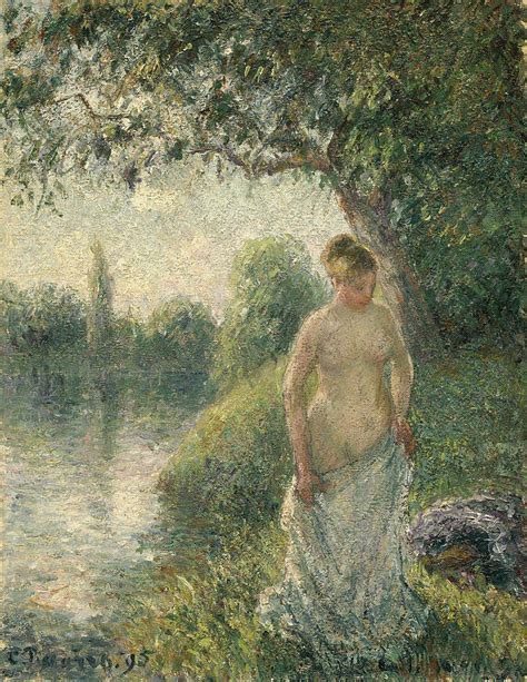 The Bather Painting By Camille Pissarro Fine Art America