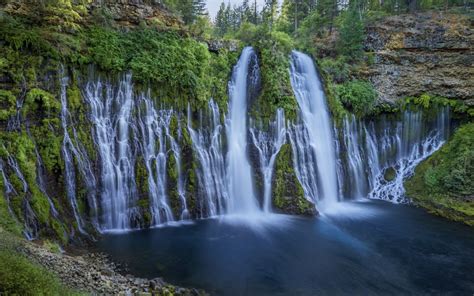 Descargar Fondos De Pantalla Cascada Lago Roca Monta A Bosque Los