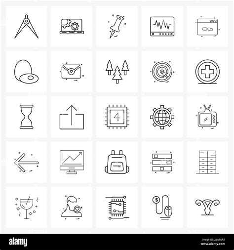 Isolated Symbols Set Of 25 Simple Line Icons Of Chain Website