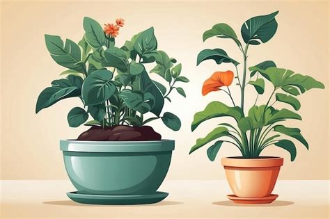 Premium Photo Popular Potted Plants Illustration On Solid Background