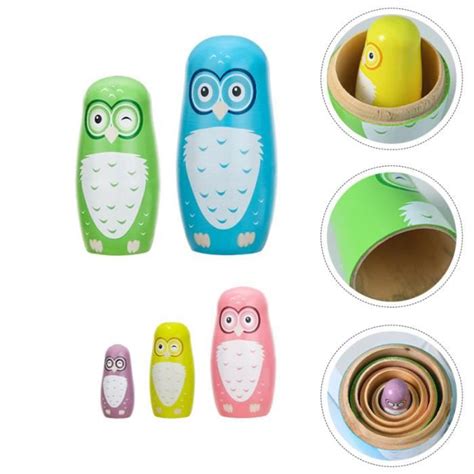 5pcs belles poupées empilables jouets animaux poupées russes gigognes