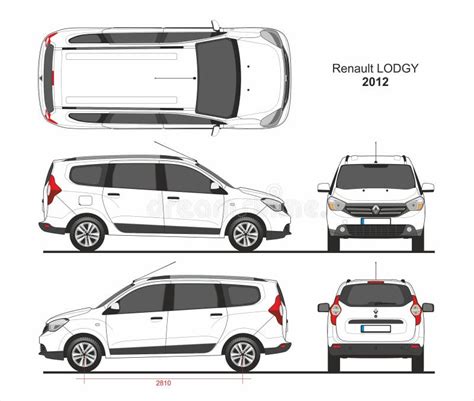 Renault Dokker Passenger Mini Van Blueprint Editorial Stock Image