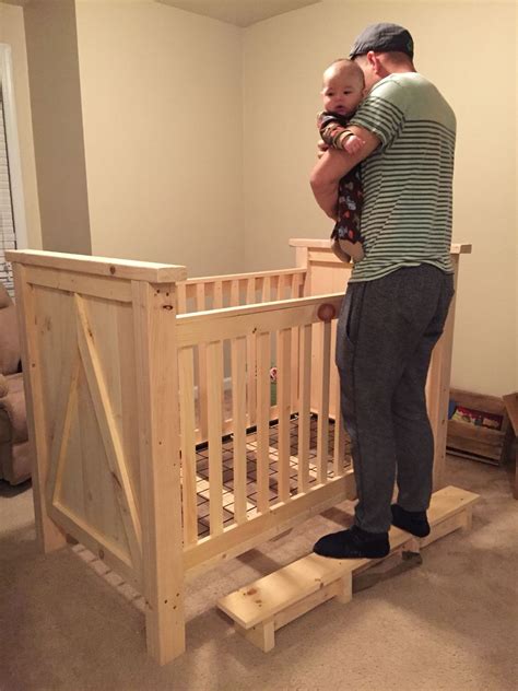 Home Made Pine Wood Crib Before Stain Diy Crib Diy Baby Furniture