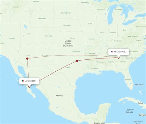 All Flight Routes From Loreto To Atlanta Lto To Atl Flight Routes