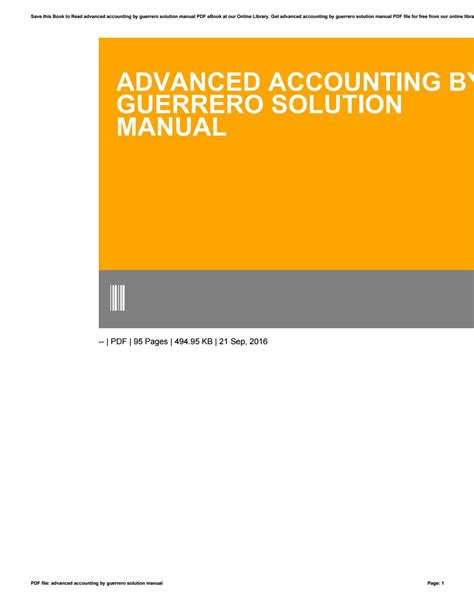 Advanced Accounting By Guerrero Solution Manual By Kanisa Lsoja Issuu