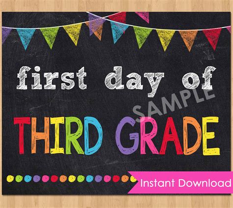 1st Day Of 3rd Grade Printable