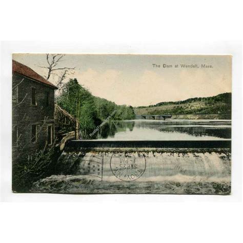 Dam at Wendell Massachusetts vintage postcard