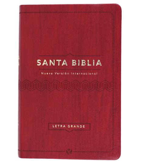 Biblia NVI Letra Grande Manual Vino 11pt Cuero Italiano Pez Con Anteojos