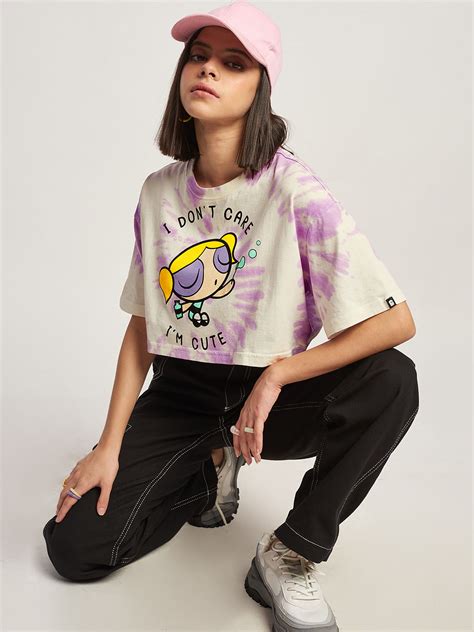 Buy Powerpuff Girls Bubbles Im Cute Oversized Crop Top Online