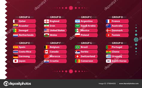 World Football 2022 Groups Flags Set Flags Countries Participating 2022 Stock Vector Image By