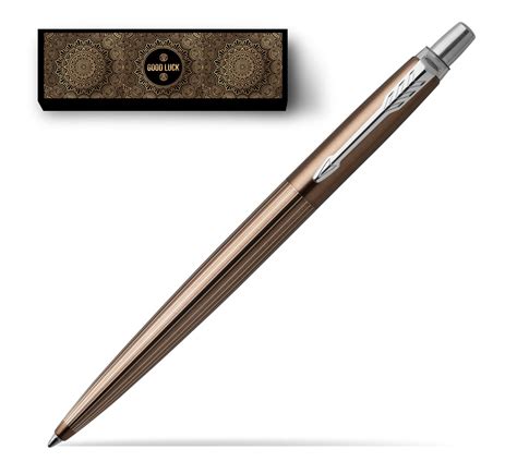 Parker Jotter Premium Carlisle Brown Pinstripe Chrome Colour Trim