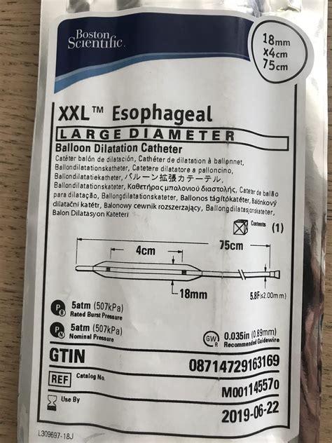 New BOSTON SCIENTIFIC 14557 XXL Esophageal Large Diameter Balloon