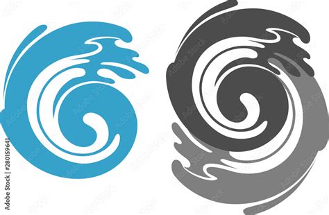 Swirling Water Cascade Stock Vector | Adobe Stock