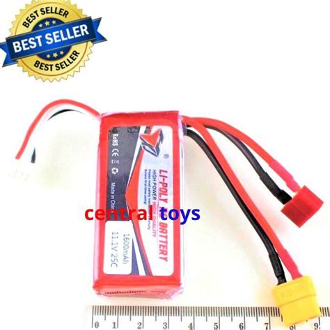 Jual Battery Lipo 3S 11 1V 1600mAH 25C Dual Soket Dean T XT60 For DIY