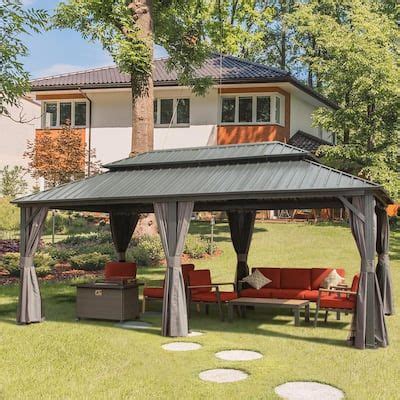 Domi Outdoor Living 12 Ft X 20 Ft Gray Outdoor Aluminum Hardtop