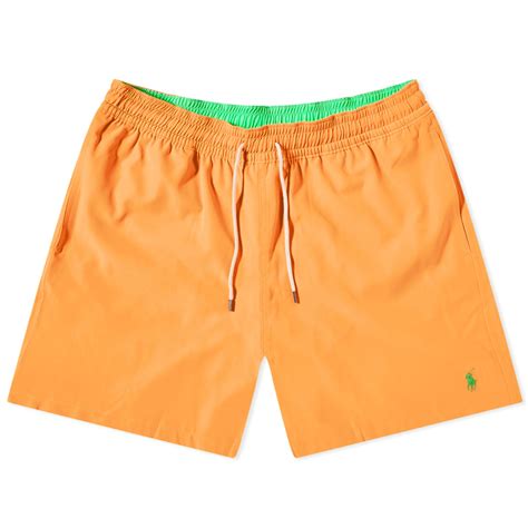 Polo Ralph Lauren Traveller Swim Shorts Blaze Racing Orange End Gb