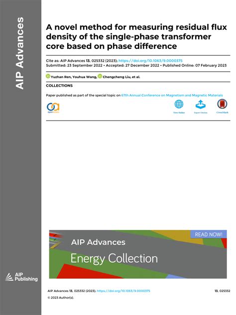 PDF A Novel Method For Measuring Residual Flux Density Of The Single