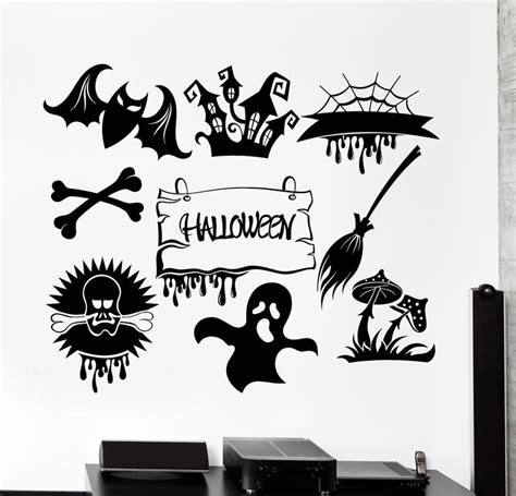 Vinyl Wall Decal Halloween Feast Horror Monsters Ghosts Stickers Unique Gift (747ig) | Vinyl ...