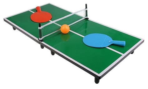 Mini Ping Pong Table Board Table Tennis Set 2x Racket 4x Ball