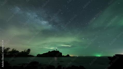 Time lapse Milky way galaxy stars over lighthouse,Star Time Lapse ...