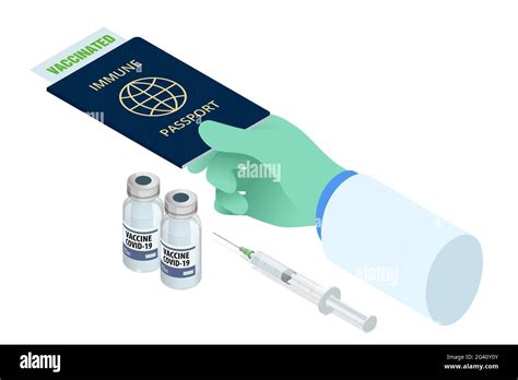 Isométrica COVID 19 Pasaporte de inmunidad certificado de inmunidad