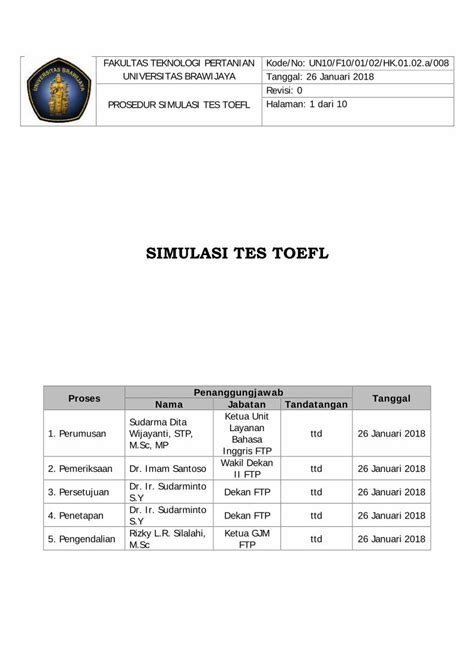 PDF SIMULASI TES TOEFL Tp Ub Ac Id Kegiatan Simulasi Tes TOEFL