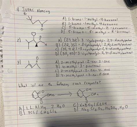 Solved 1 IUPAC Nameing Br 2 O N H A Bromo Chegg