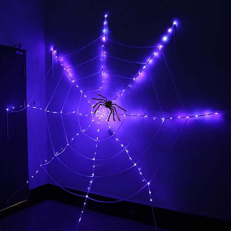 Halloween Spider Web Lights With Black Spider Ft Diameter Led