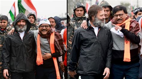 Bharat Jodo Yatra In Jammu And Kashmir Rahul Gandhi Seen In Jacket As