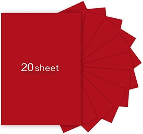 Amazon Sheets Red Cardstock X Gsm Thick Red