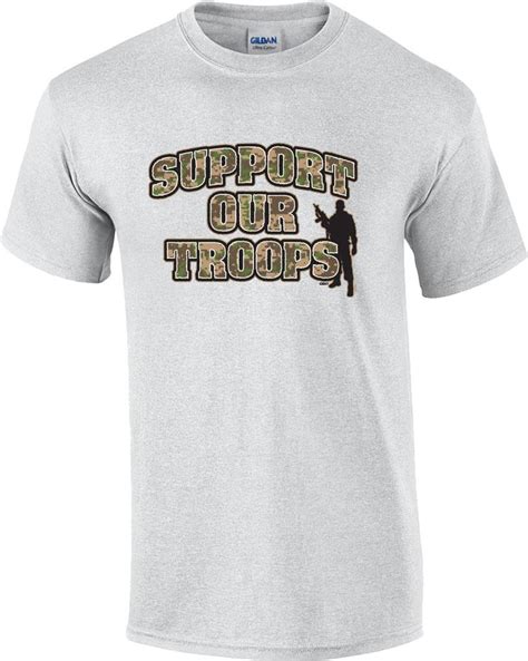 Support Our Troops Camo Military Soldier T Shirt Ebay