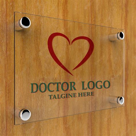 Premium Psd Glass Signage Logo Mockup