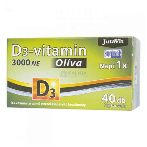 JutaVit D3 vitamin 3000 NE olíva lágykapszula 40 db Online