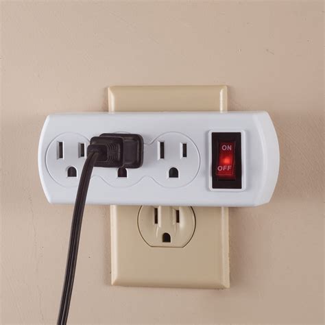 Triple Plug Adapter with Switch - Multi Plug Adapter - Miles Kimball