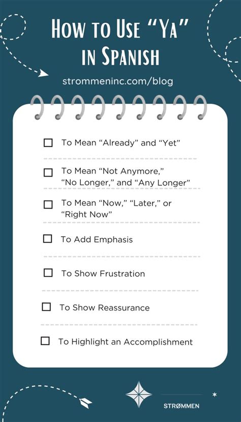 The Many Ways To Use “ya” In Spanish Strømmen Language Classes