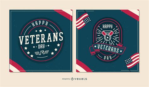 Veterans Day Editable Banner Set Vector Download