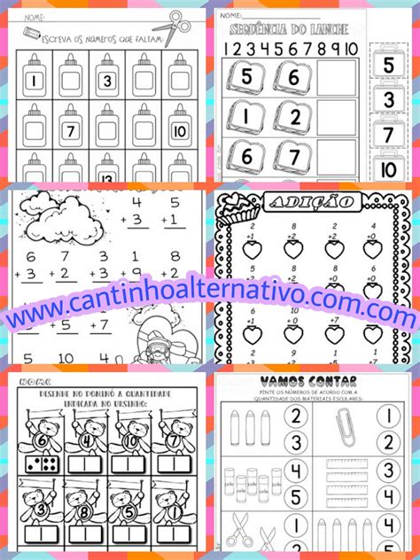 Atividades de Alfabetização Matemática para Imprimir Cantinho Alternativo