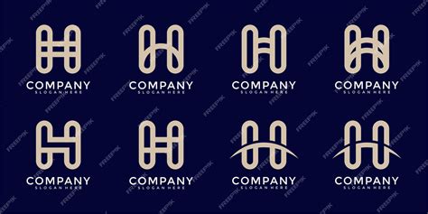 Premium Vector Set Of Letter H Monogram Logo Design Template