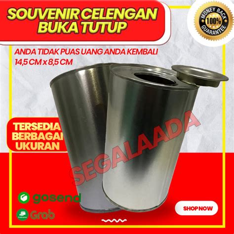 Jual Souvenir Celengan Kaleng Uk X Cm Buka Tutup Celengan Buka