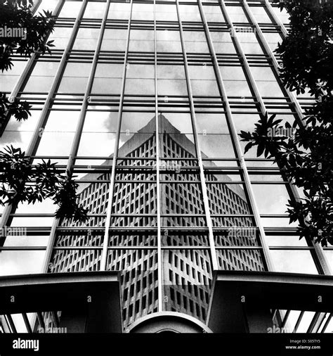 Skyscraper Reflected In A Skyscraper In Midtown Atlantageorgia Stock
