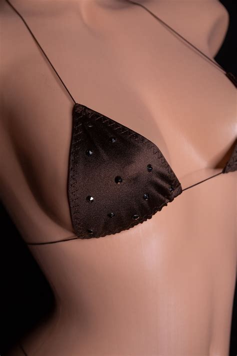 Micro Bikini Swarovski Crystals Brown Pink Exotic Etsy