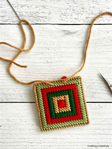 Plastic Canvas Rainbow And Frame Yarn Ornaments Crafting Cheerfully